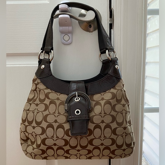 Coach Brown and Dark Brown Hobo Bag - Picture 1 of 16